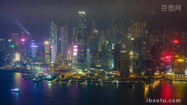 在香港城市景观港口摩天大楼